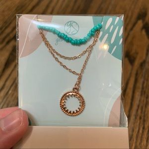 NWT Gemma Simone Turquoise and Rose Gold Necklace